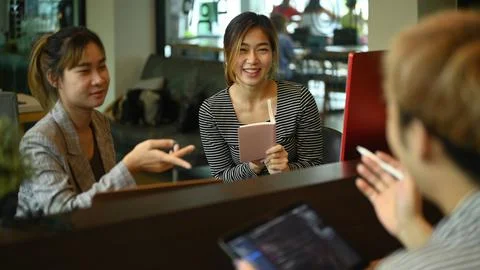 Team of software development brainstorming, working with coded data in corporate 스톡 사진