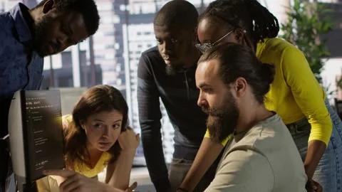 Team of software engineers doing brainstorming in office Stock Footage 318230457