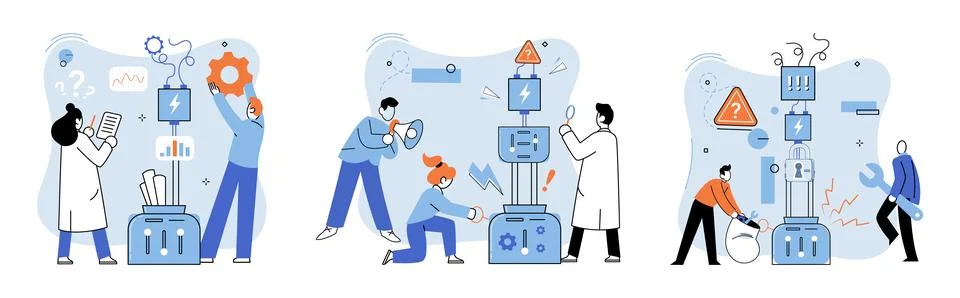 Team solving complex problems. Teamwork vector illustration metaphor. People Stock Illustration
