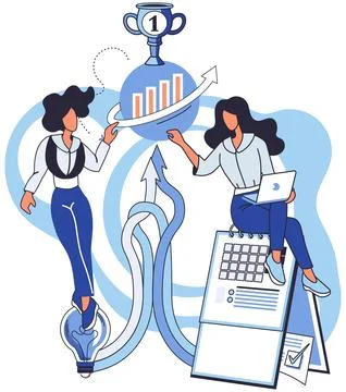 Team solving complex problems. Teamwork vector illustration metaphor. Collective Illustrazione stock