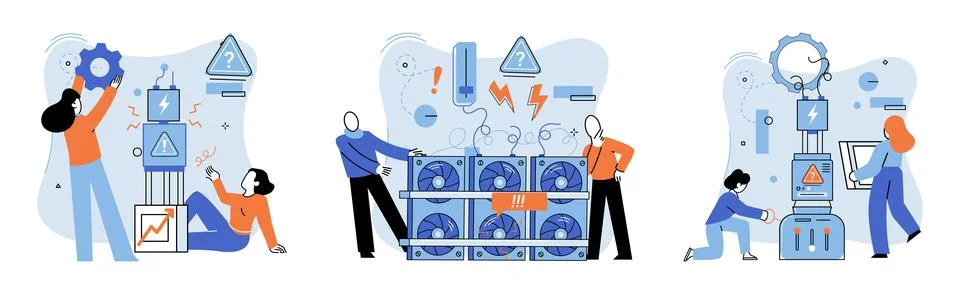 Team solving complex problems Teamwork vector illustration metaphor. Creative Stock Illustration