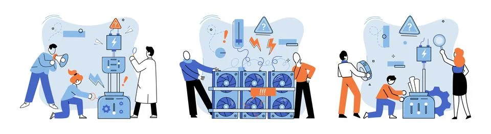 Team solving problems Creative idea problem solution cooperation.Thinking and Stock Illustration