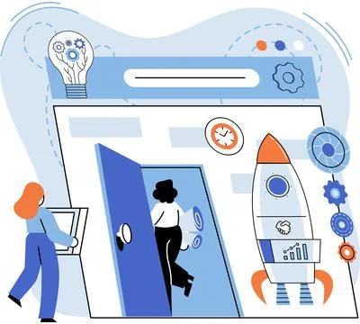 Team solving problems. Effective business solution strategy and complex task Illustrazione stock