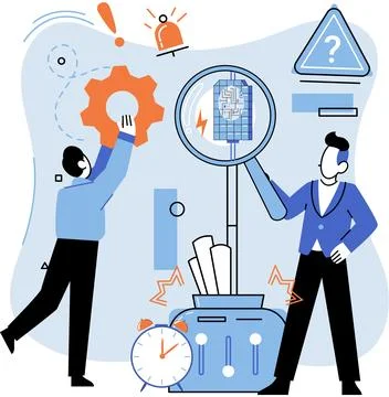 Team solving problems Leadership to guide employee to achieve goal concept Illustrazione stock