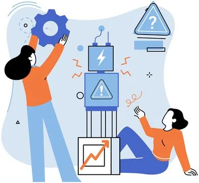 Team solving problems Leadership to guide employee to achieve goal concept Illustrazione stock