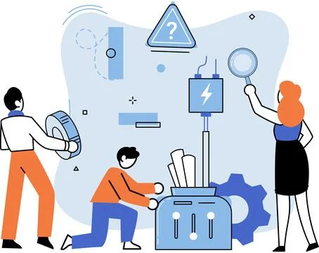 Team solving problems. People communication in search of ideas, collective Illustrazione stock