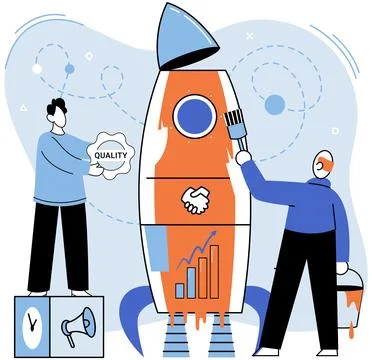 Team solving problems. Problems research and discover new idea, creativity to Stock Illustration