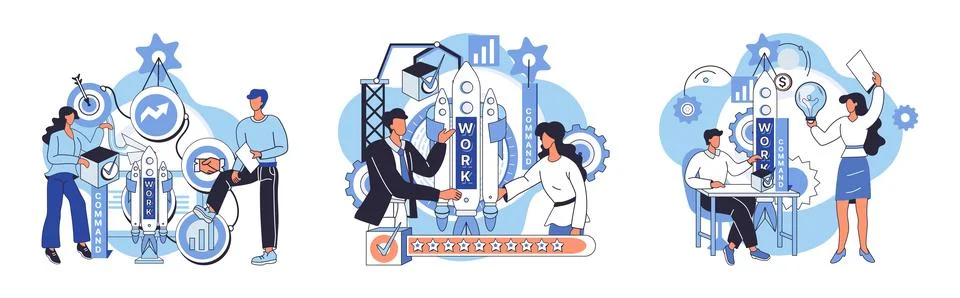 Team solving problems Successful business development, plan and process symbol 스톡 일러스트