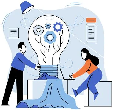 Team solving problems Successful business development, plan and process symbol Illustrazione stock