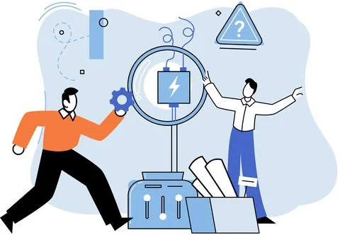 Team solving problems Support of help to solve problem, manager mentorship or Stock Illustration