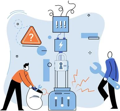 Team solving problems Teamwork business concept Creative idea problem solution Stock Illustration