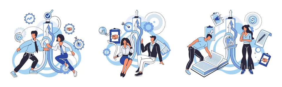 Team solving problems. Working collaboration, enterprise cooperation, colleagues イラスト素材