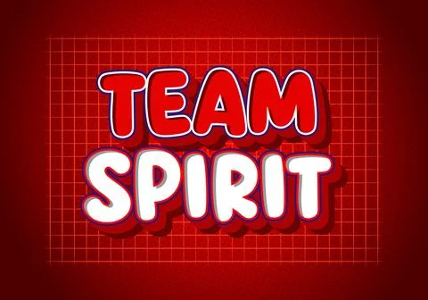 Team spirit text on red background Stock Illustration