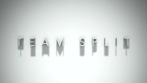 Team split 3D title animation with shadows on a white background Stock Footage 297512224
