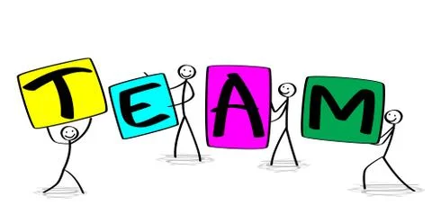 Team of stickmen Illustrazione stock