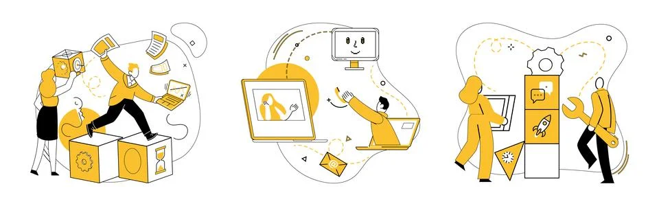 Team strategy. Achieve progress by combining strategy, creativity, and strong Illustrazione stock