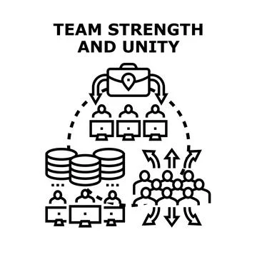 Team strength and unity in business collaboration concept Stockillustratie