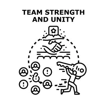 Team strength and unity concept solving problems Stockillustratie
