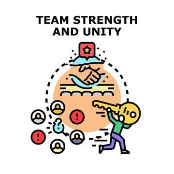 Team strength and unity concept solving problems Stock Illustration