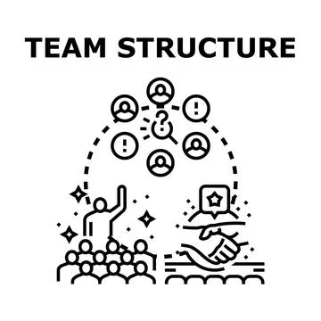 Team structure building and collective problem solving Stockillustratie
