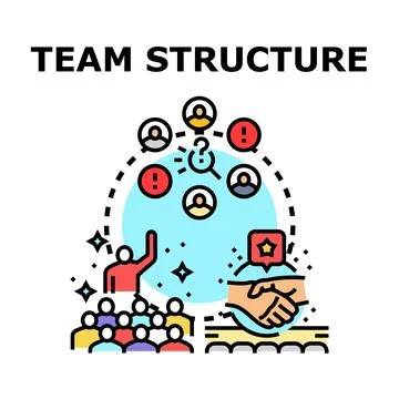 Team structure building and collective problem solving Stock Illustration