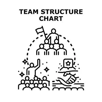 Team structure chart representing organization and hierarchy Stock Illustration