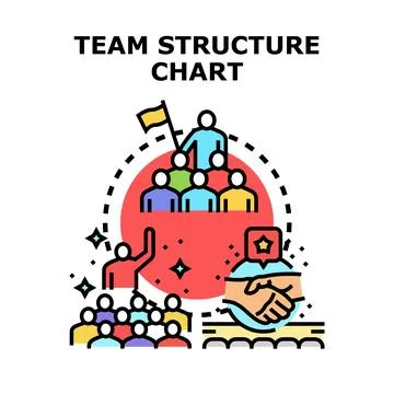 Team structure chart representing organization and hierarchy Stock Illustration
