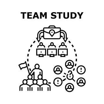 Team study concept planning and collaboration teamwork Stock Illustration