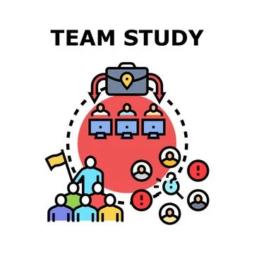 Team study concept planning and collaboration teamwork Stock Illustration