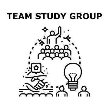 Team study group learning new business ideas Stock Illustration