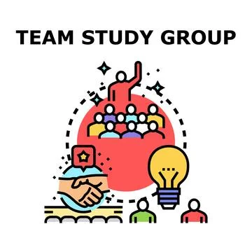 Team study group learning new business ideas Stock Illustration