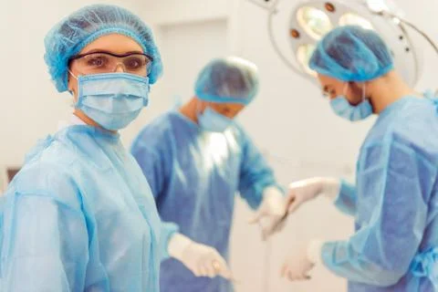 Team surgeons at work Stock Photos