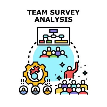 Team survey analysis process planning and evaluation Stock Illustration