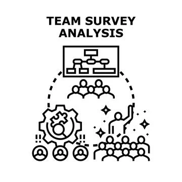 Team survey analysis process planning and evaluation Stock Illustration