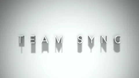 Team sync 3D title animation with shadows on a white background Video stock 296809356