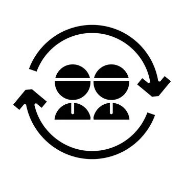 Team Sync Glyph Icon Stock Illustration