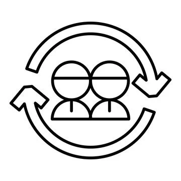 Team Sync Line Icon Stock Illustration