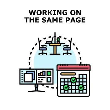 Team synchronizing workflow for project completion Stock-Illustration