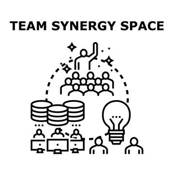 Team synergy space developing innovative business solutions Stock Illustration