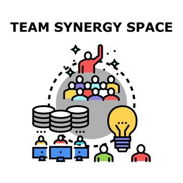 Team synergy space developing innovative business solutions Stock Illustration