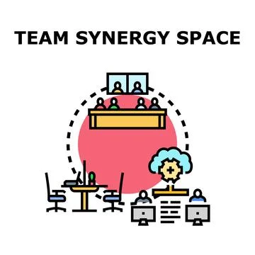 Team synergy space for effective collaboration working process Stock Illustration