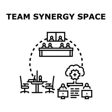 Team synergy space for effective collaboration working process Stock Illustration