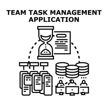Team task management application concept vector illustration Stock Illustration