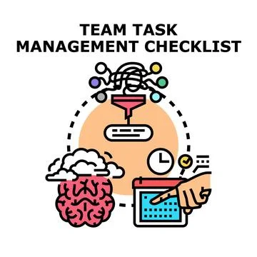Team task management checklist concept illustration Stock-Illustration