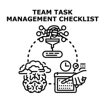 Team task management checklist concept illustration Stock Illustration