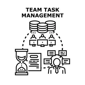 Team task management organizing project development workflow concept イラスト素材