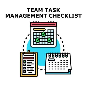 Team task management planning checklist concept Stock Illustration