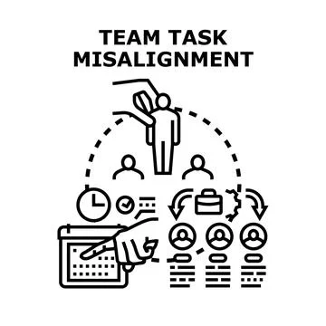 Team task misalignment concept for business management Stock-Illustration