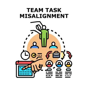 Team task misalignment concept for business management Stock-Illustration