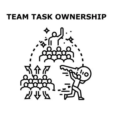 Team task ownership creating business growth strategy Stock Illustration